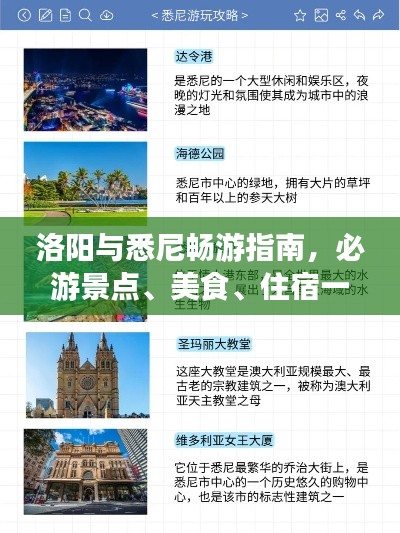 洛阳与悉尼畅游指南，必游景点、美食、住宿一网打尽！